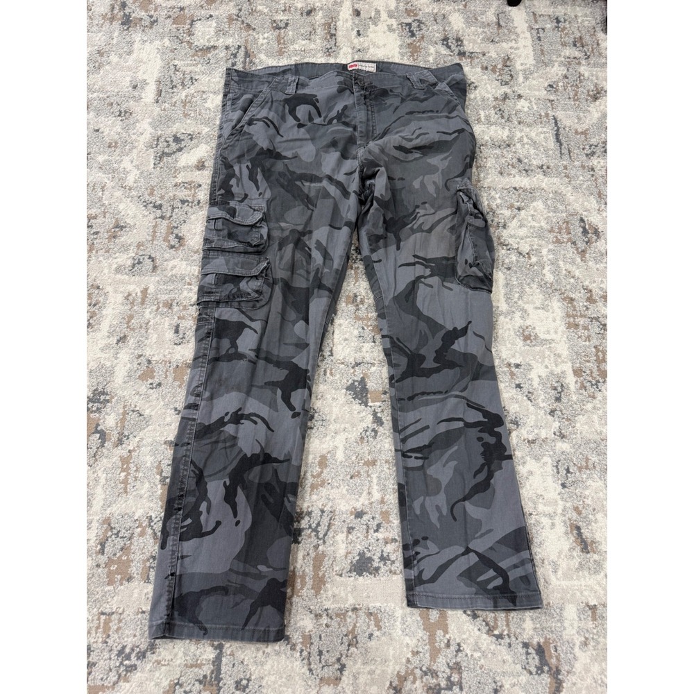 Wrangler Mens Regular Taper Cargo Pants 38x30 1070DYWGL Gray Black‎ Camo